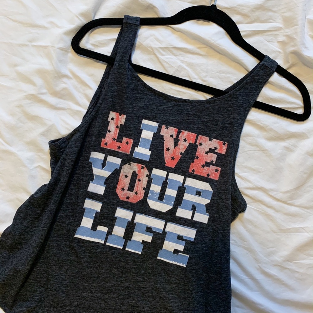🍊3/$10 American Eagle Grey USA Flag Tank